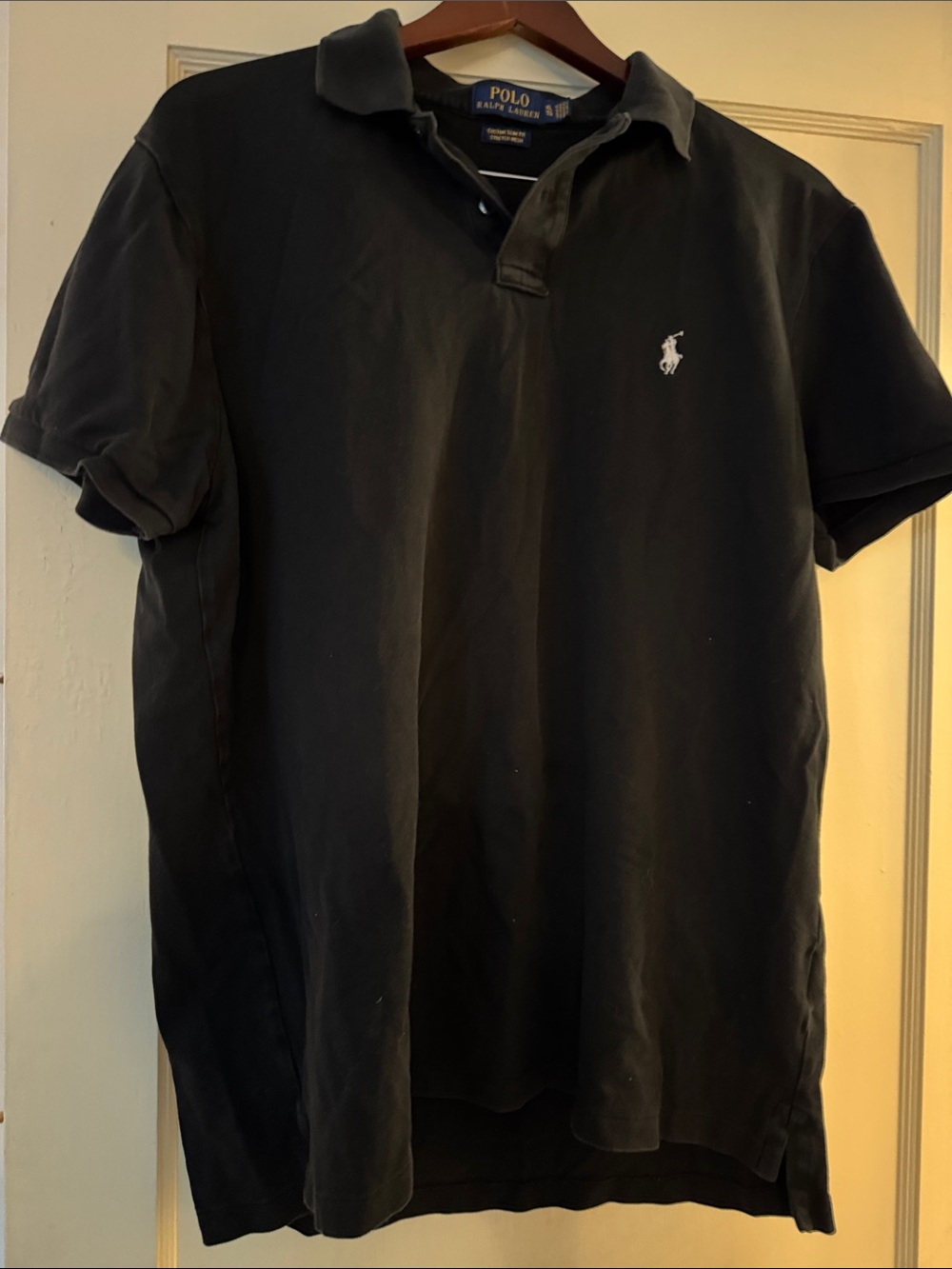 Polo by Ralph Lauren Men's XL worn once Black Polo Shirt with White Pony